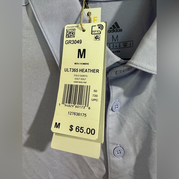 Adidas Lavender Polo Shirt. - Picture 3 of 4